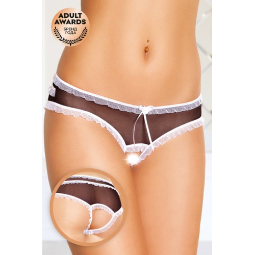 Трусики открытые с рюшами SoftLine Collection, черный, S/M