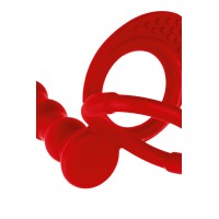 Насадка на пенис для двойного проникновения Black&Red by TOYFA, силикон, красная, 19,5 см