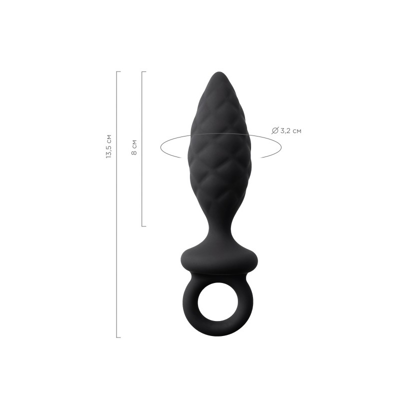 Анальная пробка Erotist Strob M - size, силикон,черная, 13,5 см