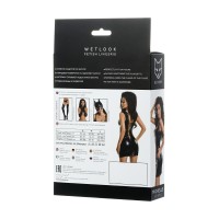Платье Glossy MICHELLE из материала Wetlook с заклепками, черный, L