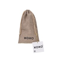 Мешочек XOXO, текстиль, коричневый, 24,5*14 см