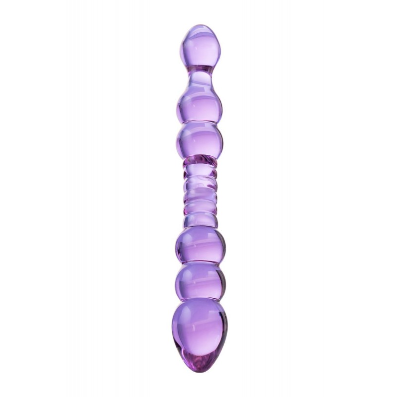 Фото Sexus Glass Двусторонний фаллоимитатор Sexus Glass, стекло, розовый, 22,5 см