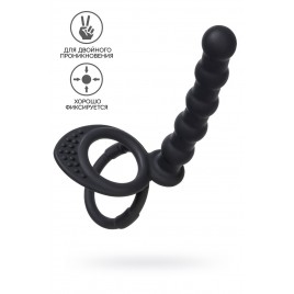 Насадка на пенис для двойного проникновения Black&Red by TOYFA, силикон, черный, 19,5 см