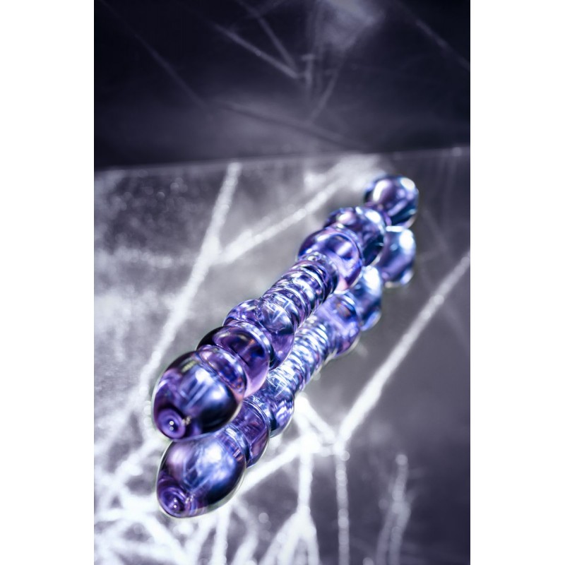 Фото Sexus Glass Двусторонний фаллоимитатор Sexus Glass, стекло, розовый, 22,5 см