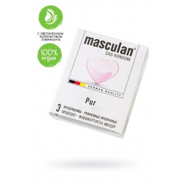 Презервативы Masculan, Pur № 3 утонченные, 18,5 см, 5.3 см, 3 шт.