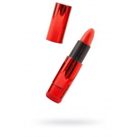 Вибромассажер Black&Red by TOYFA «Помада», силикон, красный, 9 см