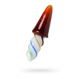 Двусторонний фаллоимитатор Sexus Glass, стекло, коричневый, 16 см