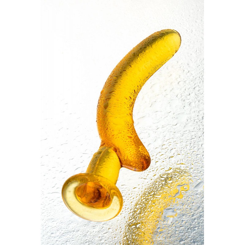 Изображение Sexus Glass Нереалистичный фаллоимитатор Sexus Glass, стекло, желтый, 17,5 см