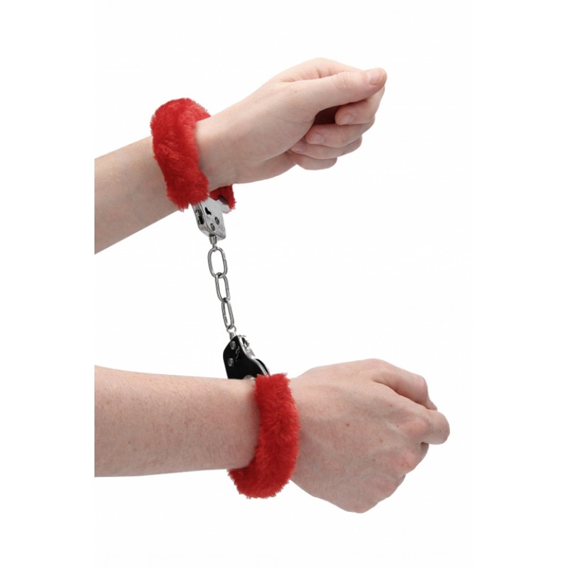 Металлические наручники с меховой обивкой Pleasure Handcuffs Furry