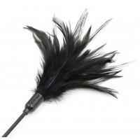 Черный перьевой тиклер с декорированной ручкой