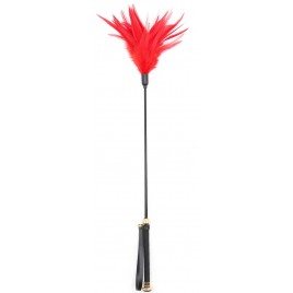 Красный перьевой тиклер с декорированной ручкой