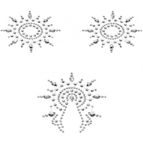 Пэстисы Breast and Pubic Jewelry белые Crystal Sticker