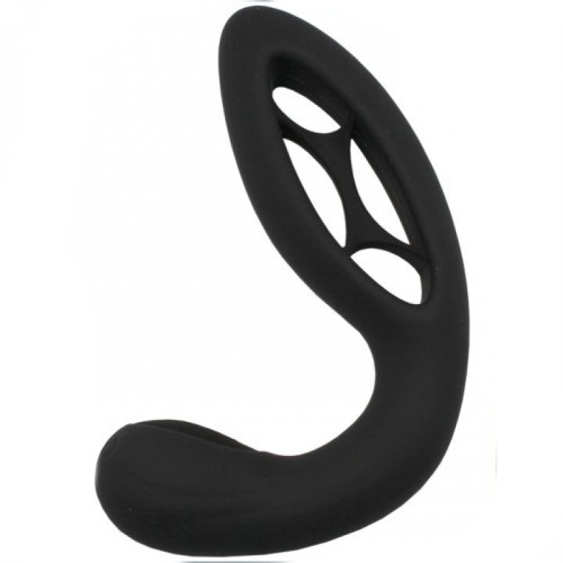 Черный перезаряжающийся массажер простаты Flexible Fabulous Vibration Frequency