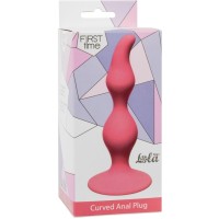 Розовая анальная пробка Сurved Anal Plug