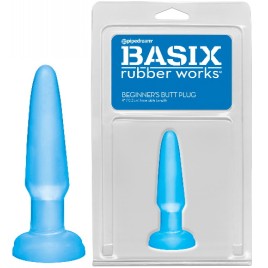 Анальная пробка Basix Rubber Works Beginners Butt Plug Blue