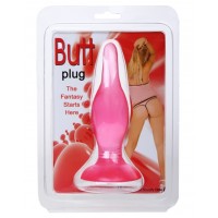Розовая анальная пробка с присоской Butt plug