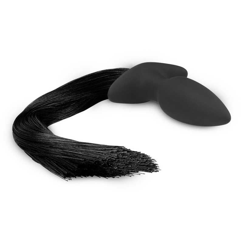 Черная анальная пробка Anal Plug with Pony Tail с черным хвостом