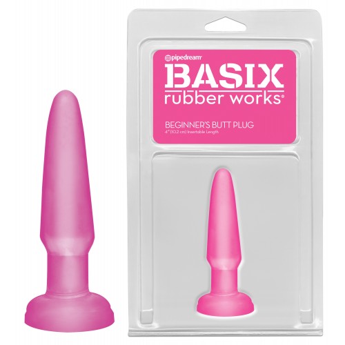 Анальная пробка Basix Rubber Beginners Pink