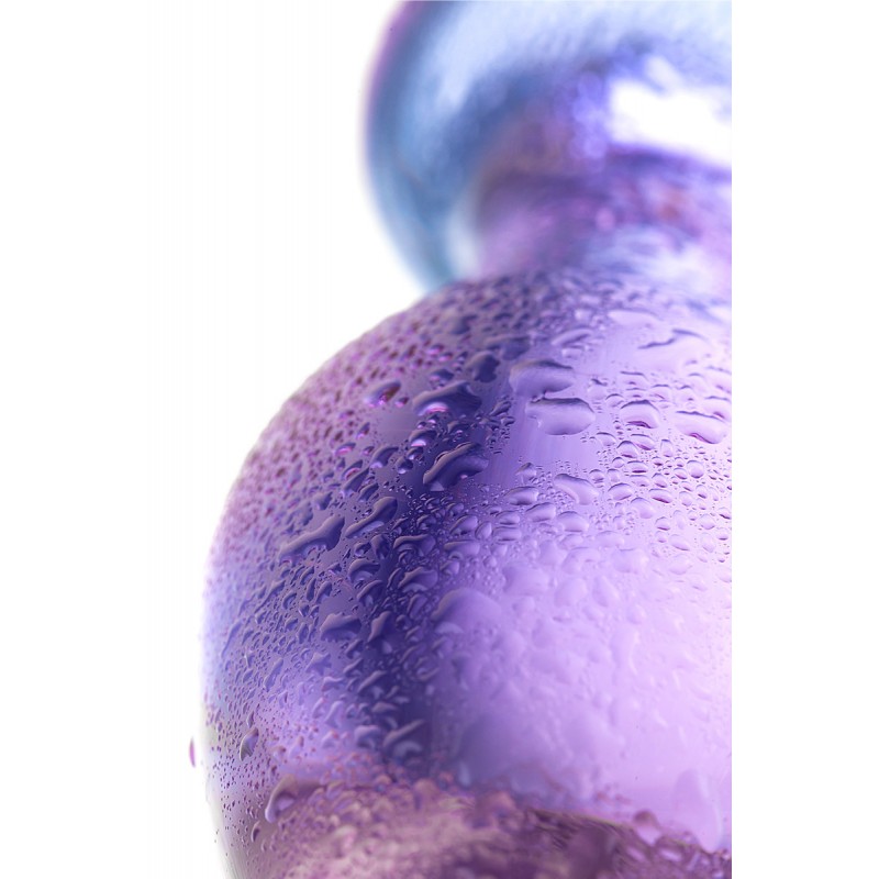 Стеклянная анальная втулка фиолетовая