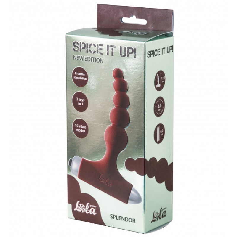Анальная пробка с вибрацией Spice It Up New Edition Splendor бордовая