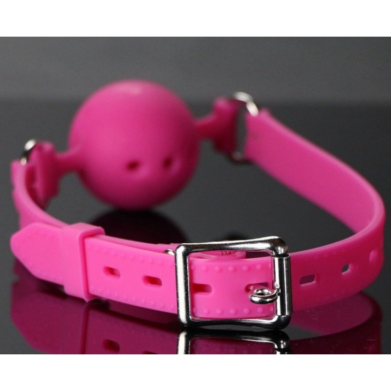 Силиконовый дышащий кляп-шар pink L