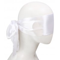 Белая сатиновая маска-лента на глаза