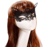 Кружевная маска с ушками Лисичка