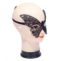 Кружевная черная маска-бабочка