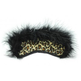 Леопардовая маска для глаз с черным мехом