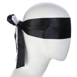 Черно-белая сатиновая маска-лента на глаза
