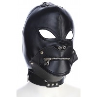 Черная маска для БДСМ-игр с шнуровкой