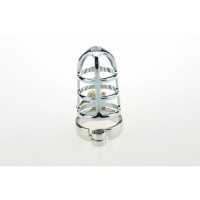 Мужской пояс верности серебристый  диаметр запорного кольца 4,5 см.