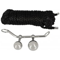 Набор для бондажа с металлическим аналлоком и веревкой Bondage Plugs With Rope