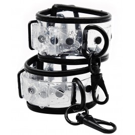 Прозрачные силиконовые наручники с карабинами