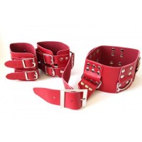 Изображение HSY, Китай Бондаж БДСМ красный ошейник и наручники