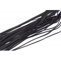Замшевая плеть черного цвета с прозрачной рукоятью 68 см