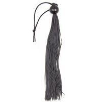Черная мини-плеть с силиконовыми хвостами 23 см