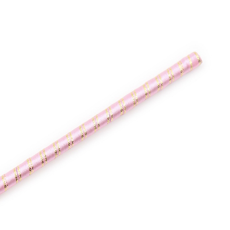 Нежно-розовый перьевой тиклер с атласной ручкой 34 см