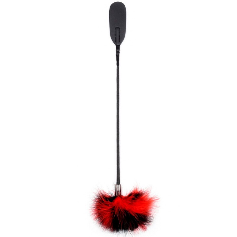 Стек-тиклер черный с черно-красными перьями 49 см