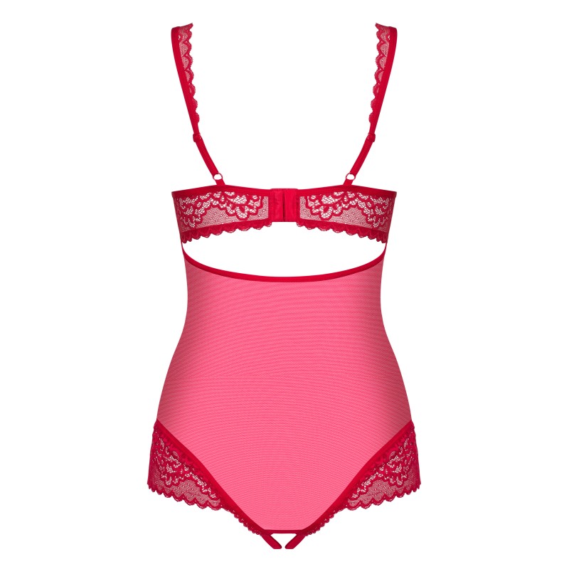 Красное боди с доступом и кружевными вставками Rougebelle L/XL