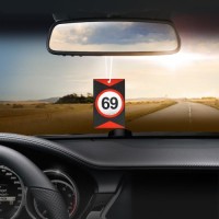 Ароматизатор в авто бумажный Sexdrive 69 чёрный лёд