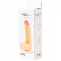 Фаллоимитатор с рельефным стволом и мошонкой Nudes Brave 18 см