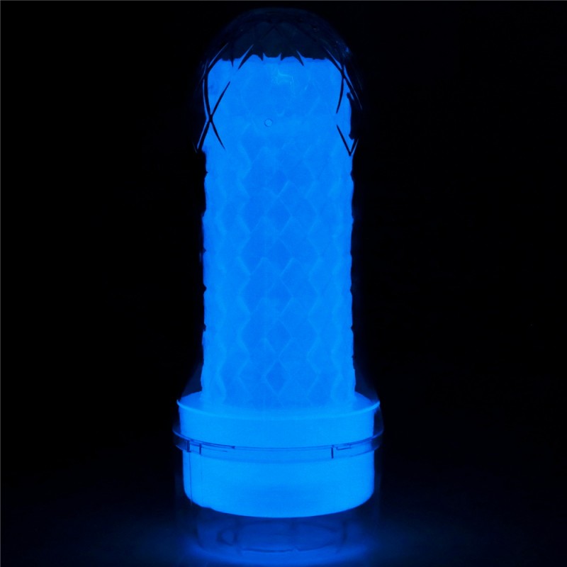 Прозрачный мастурбатор светящийся в темноте Lumino Play Ribbed Masturbator