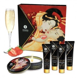 Эротический набор Shunga Geishas Secret, клубника и шампанское