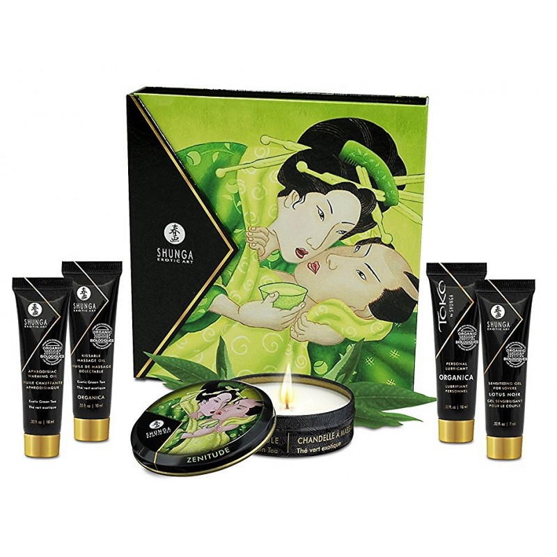 Эротический набор Shunga Geishas Secret Organica Exotic Green Tea, зеленый чай