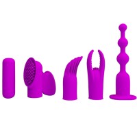 Набор насадок с перезаряжаемым вибростимулятором Joy Collection 4 in 1