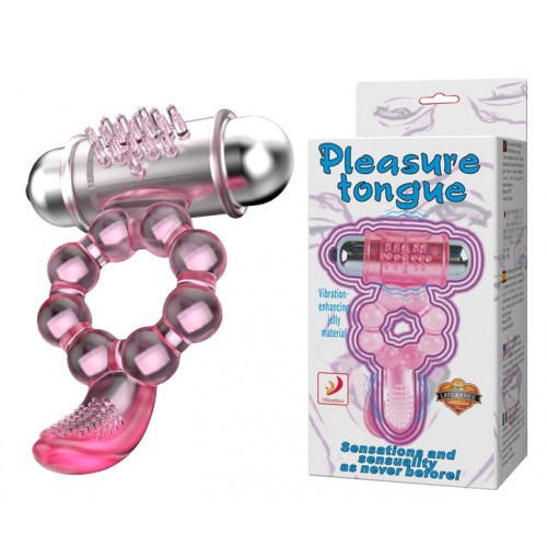 Эрекционное кольцо с вибрацией Pleasure Tongue