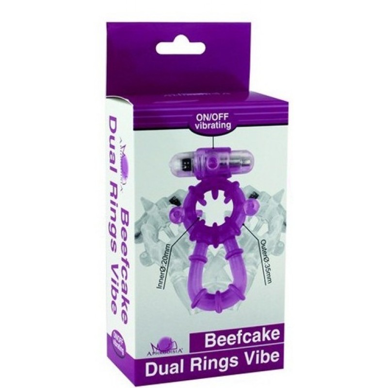 Виброкольцо розовое Beefcake Dual Rings Vibe