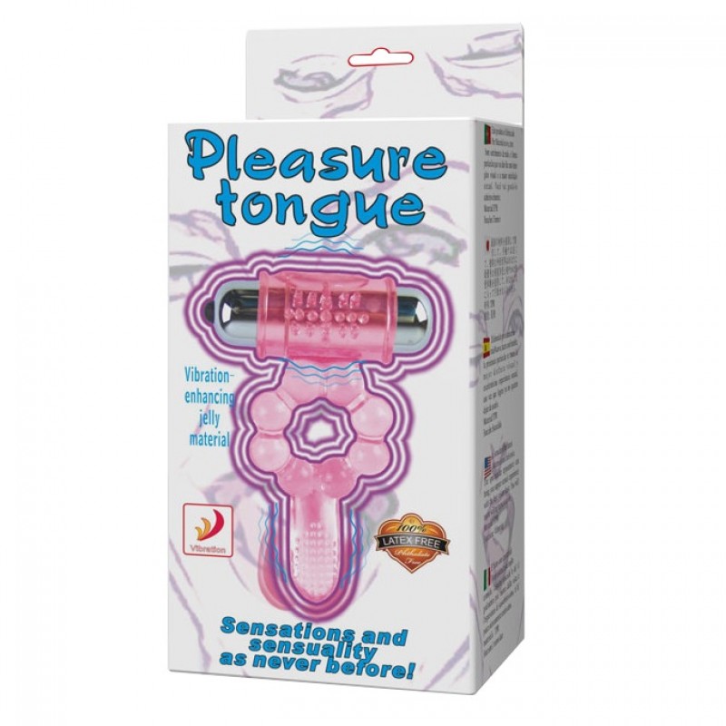 Эрекционное кольцо с вибрацией Pleasure Tongue