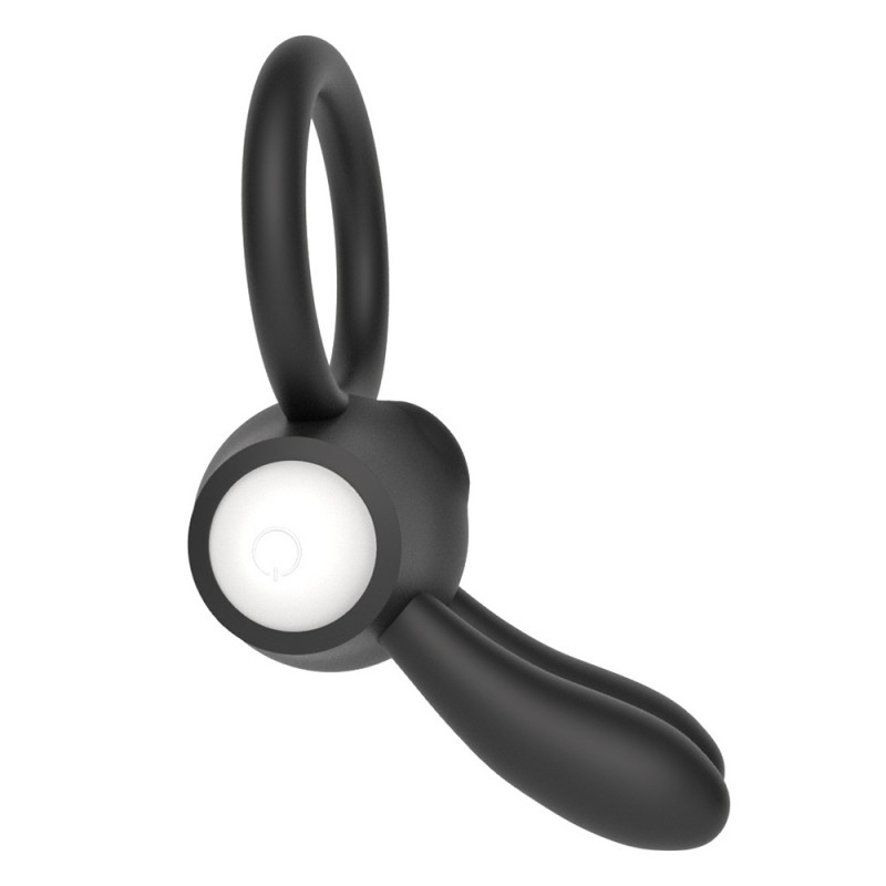 Черное виброкольцо Power Clit Cockring Rabbit